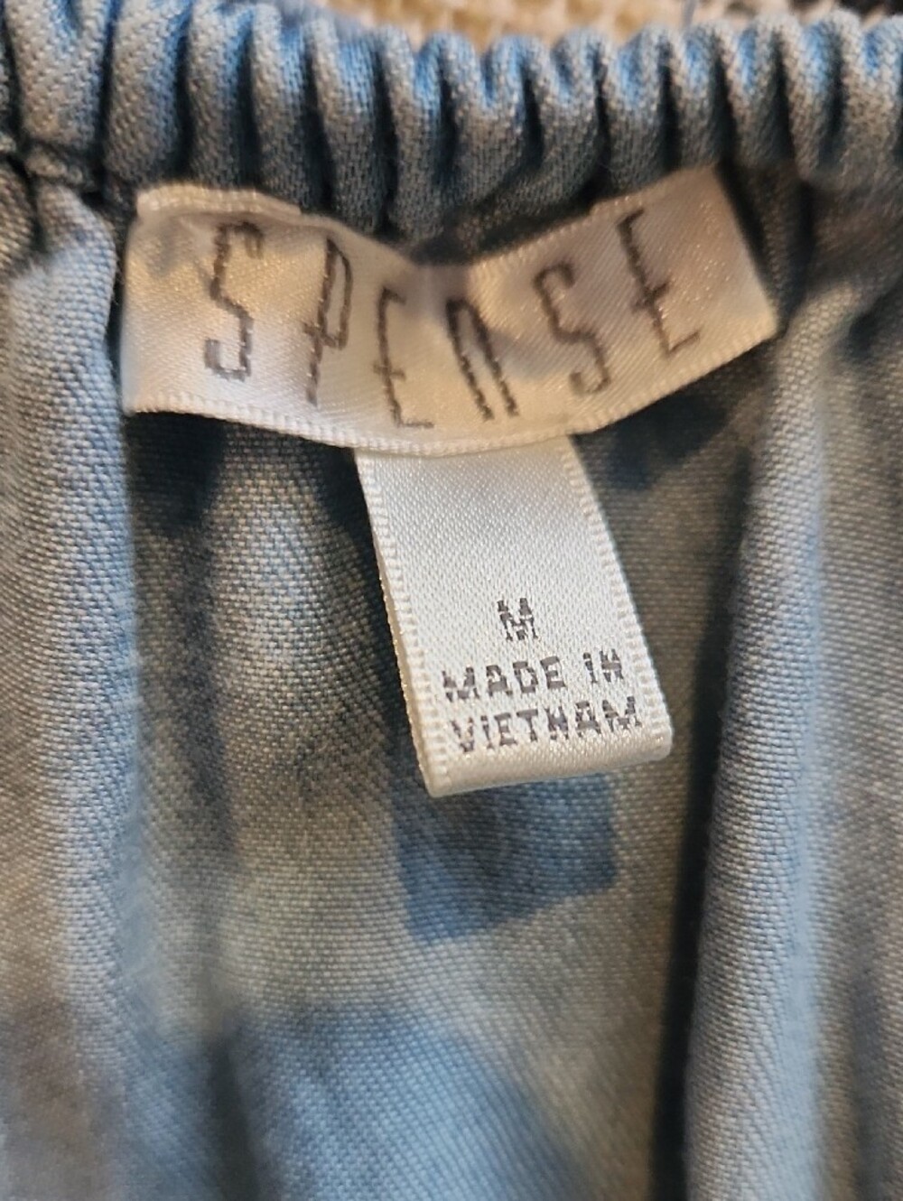SPENSE Light Wash Off-Shoulder Denim Dress Size M - Picture 4 of 6